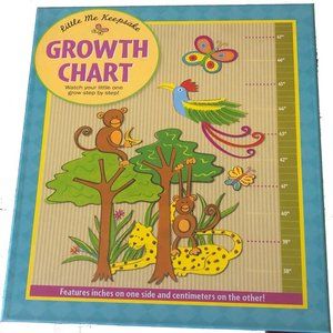 Boy's Wall Hanging Growth Chart Safari Theme Keepsake Gift Baby Shower NWOT